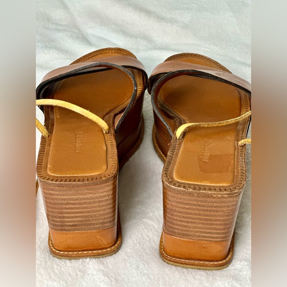 Roberto Cavalli Ankle Wrap Leather Wedge Sandals Size 36 or size 6 - Picture 3 of 9